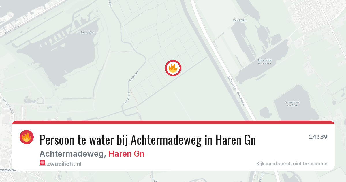 Persoon te water bij Achtermadeweg in Haren Gn — 21 jun 2026