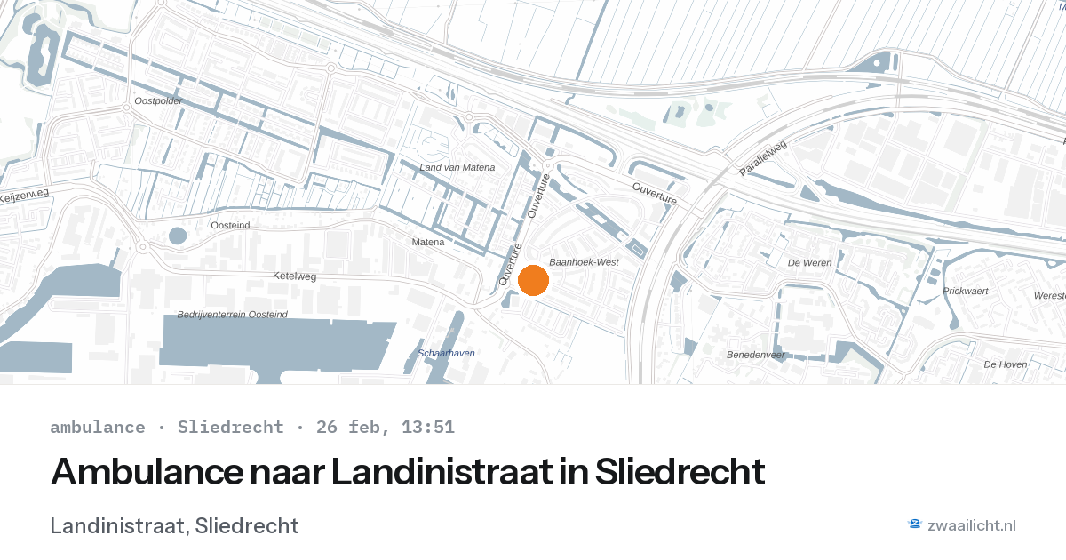 Ambulance naar Landinistraat in Sliedrecht — 26 feb 2026