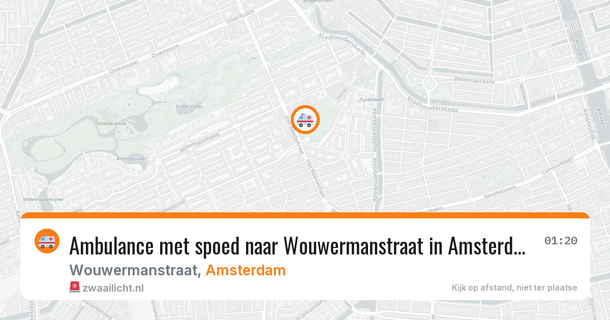 Ambulance met spoed naar Wouwermanstraat in Amsterdam — 26 mei 2026
