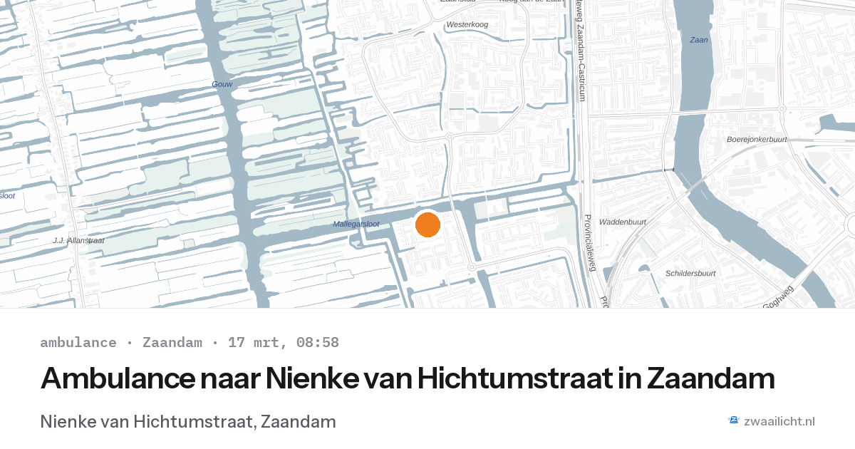 Ambulance naar Nienke van Hichtumstraat in Zaandam — 17 mrt 2026