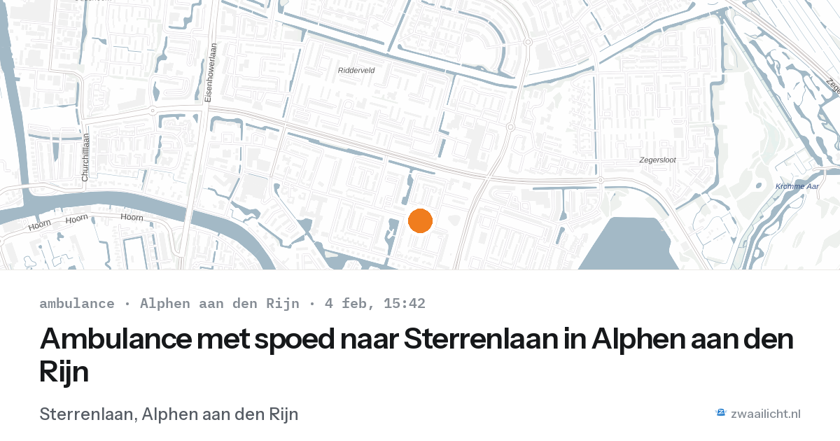 Ambulance met spoed naar Sterrenlaan in Alphen aan den Rijn — 4 feb 2026