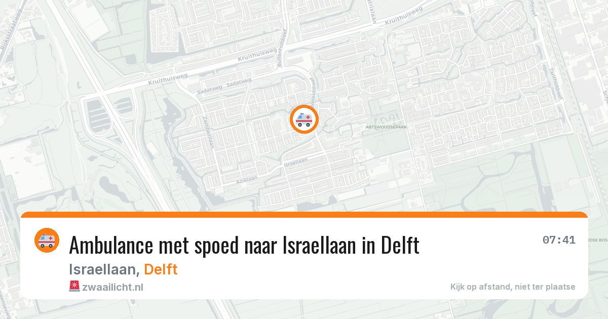 Ambulance met spoed naar Israellaan in Delft — 14 aug 2026