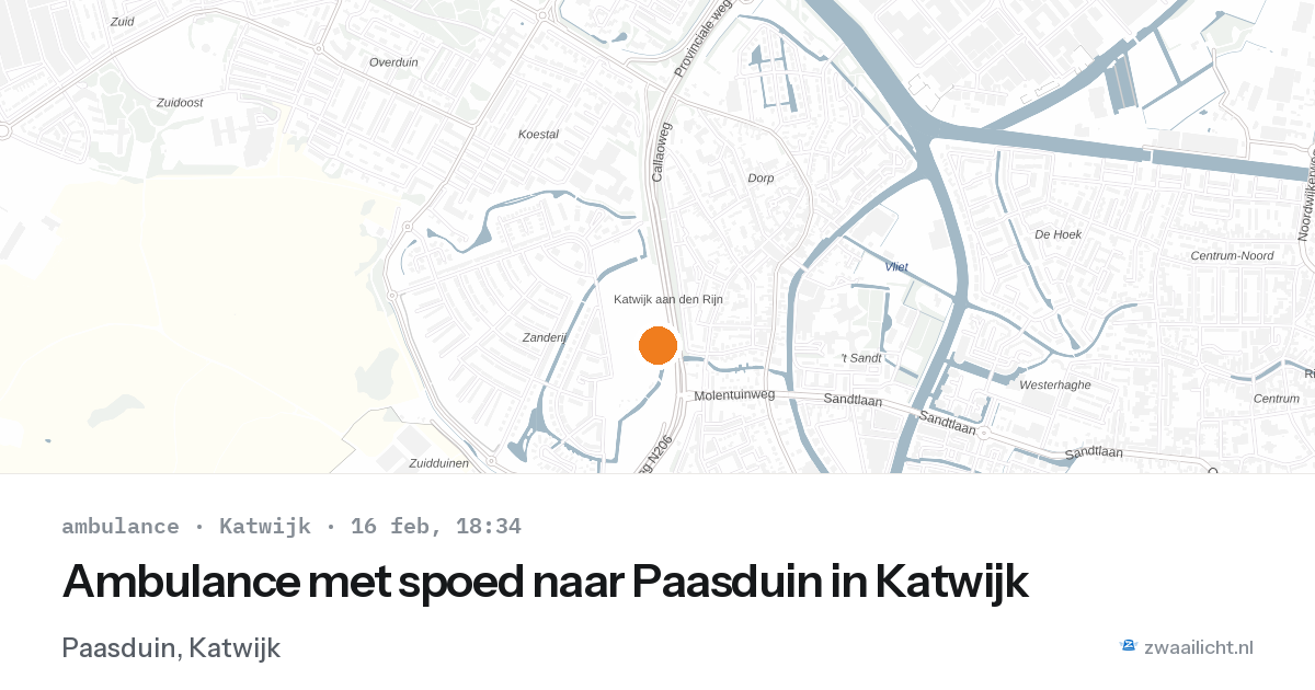 Ambulance met spoed naar Paasduin in Katwijk — 16 feb 2026