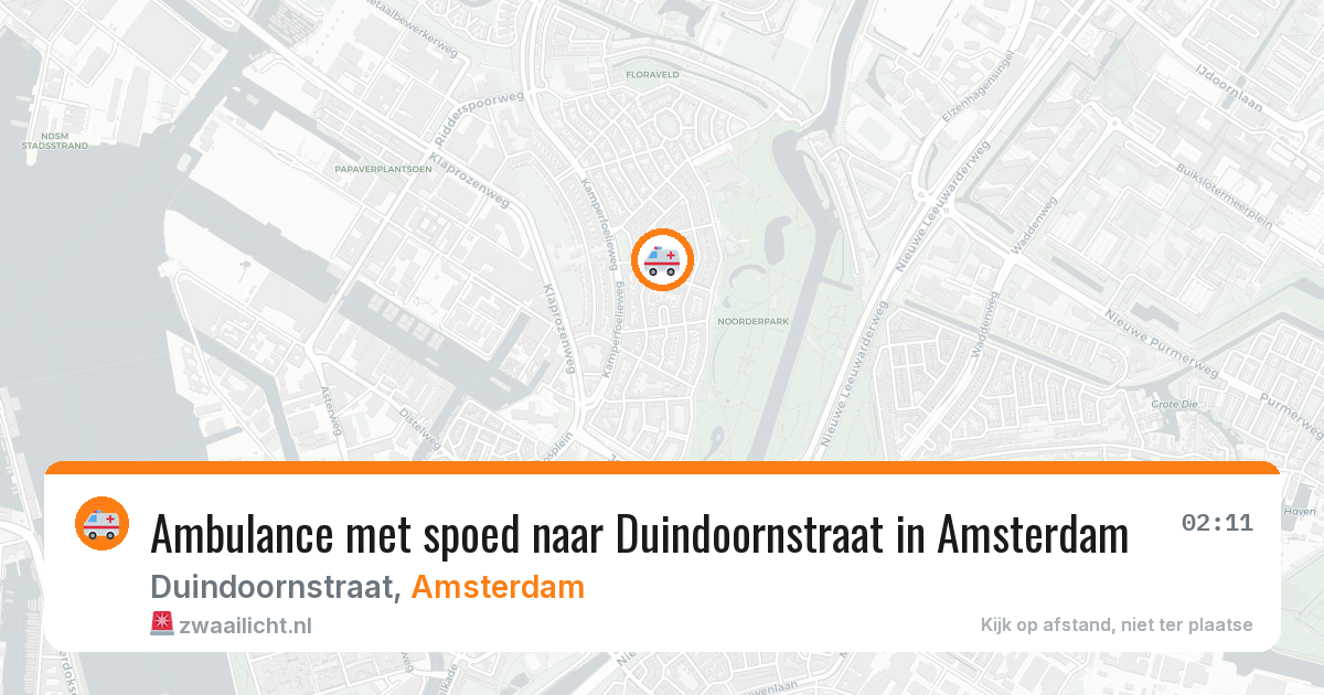 Ambulance met spoed naar Duindoornstraat in Amsterdam — 17 mei 2026
