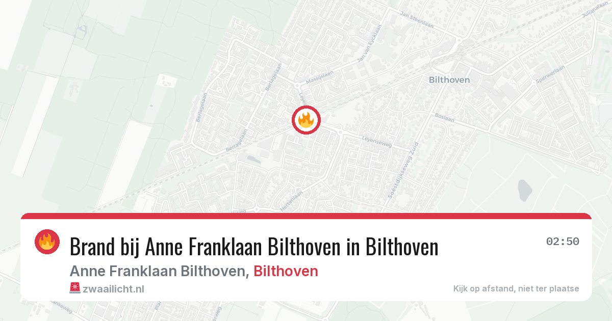 Brand bij Anne Franklaan Bilthoven in Bilthoven — 14 jul 2026