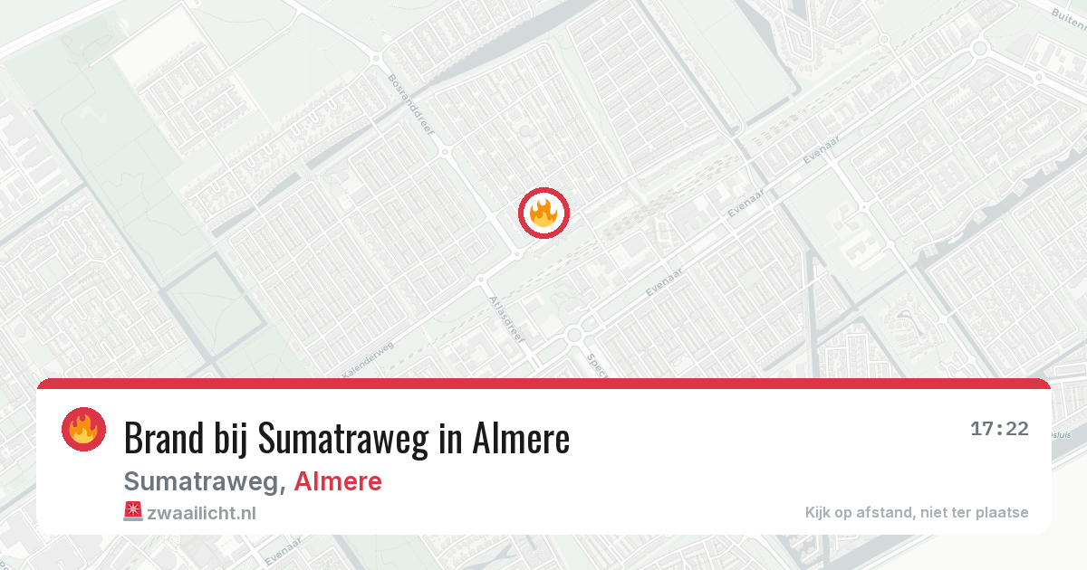 Brand bij Sumatraweg in Almere — 14 aug 2026