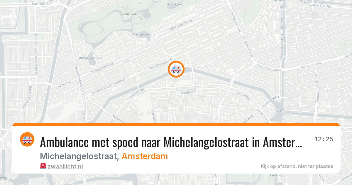 Ambulance met spoed naar Michelangelostraat in Amsterdam — 29 jun 2026