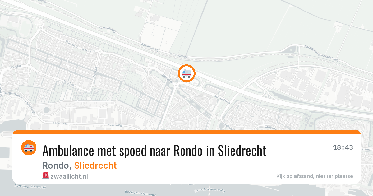 Ambulance met spoed naar Rondo in Sliedrecht — 16 apr 2026