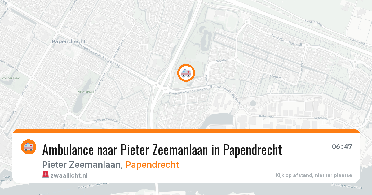Ambulance naar Pieter Zeemanlaan in Papendrecht — 5 aug 2026