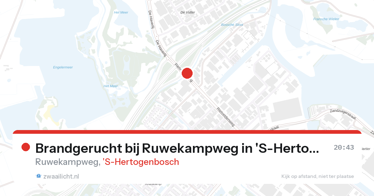 Brandgerucht bij Ruwekampweg in 'S-Hertogenbosch — 28 aug 2026