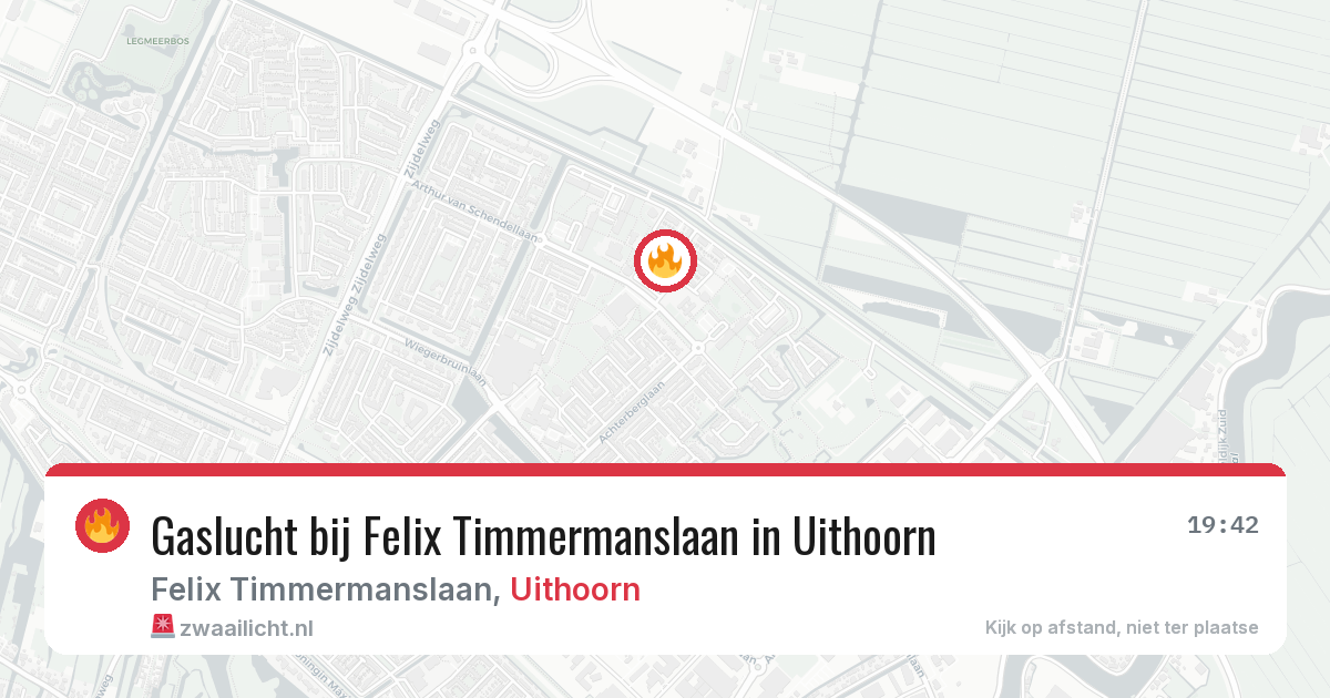 Gaslucht bij Felix Timmermanslaan in Uithoorn — 12 aug 2026