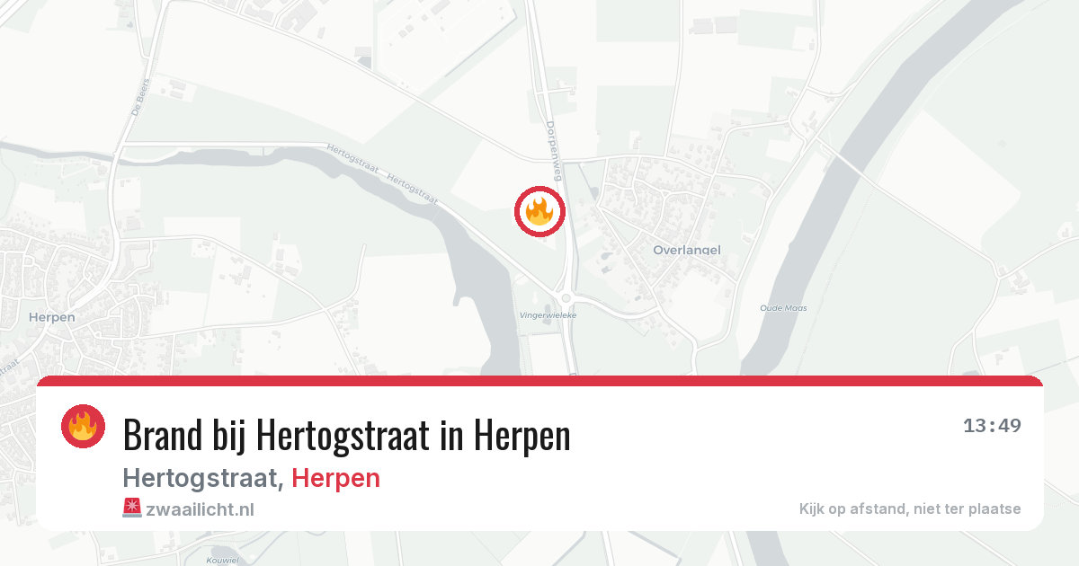 Brand bij Hertogstraat in Herpen — 10 mrt 2026