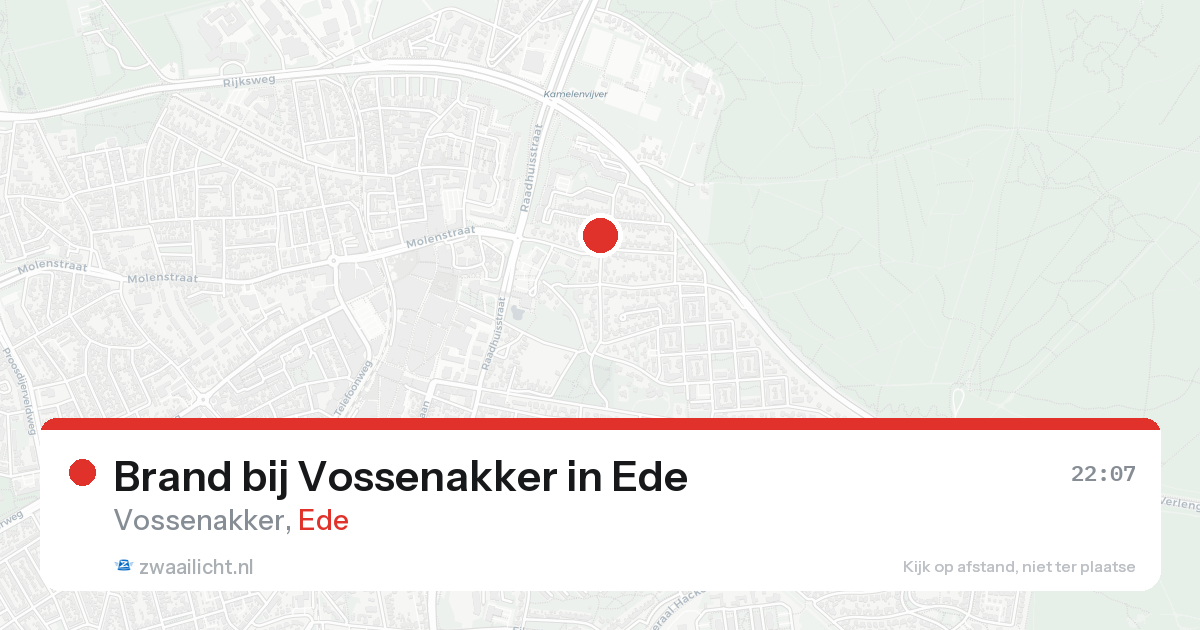 Brand bij Vossenakker in Ede — 24 aug 2026