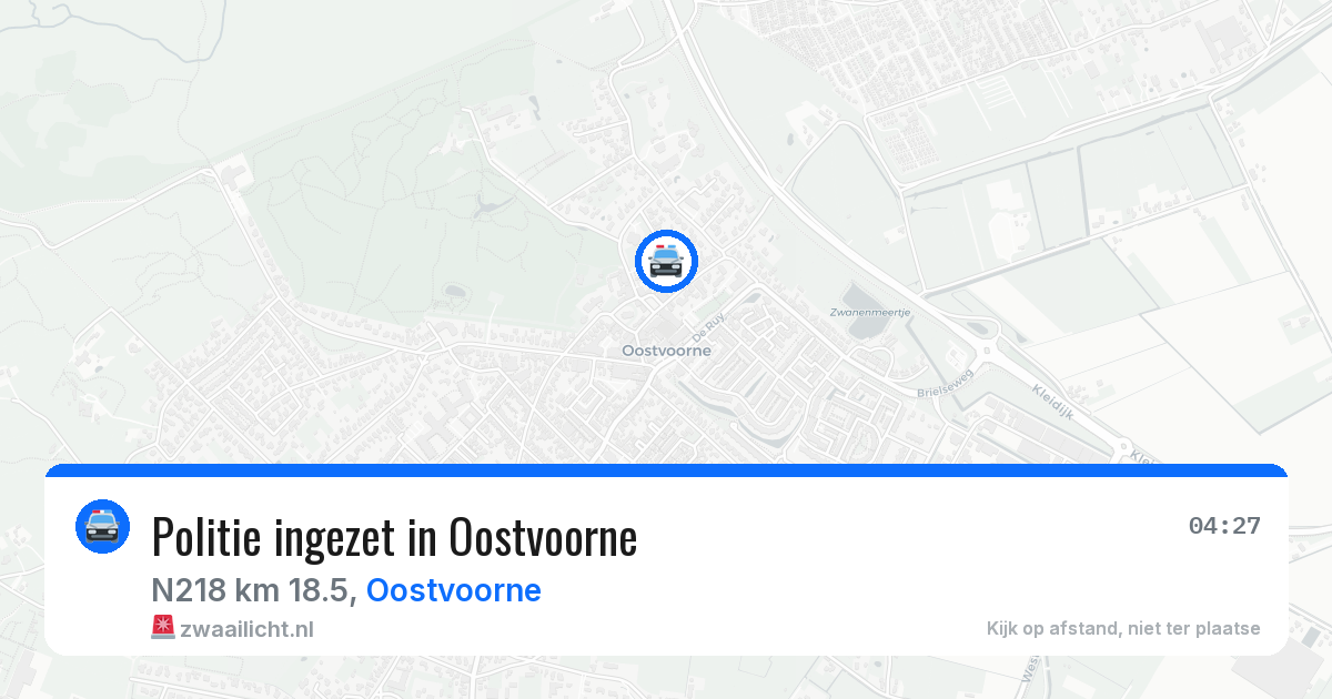 Politie ingezet in Oostvoorne — 4 jul 2026 | 🚨 Zwaailicht.nl