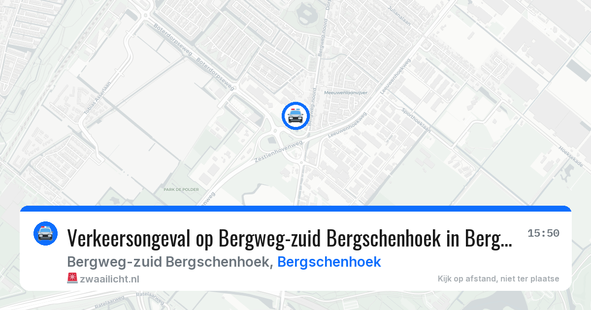 Verkeersongeval op Bergweg-zuid Bergschenhoek in Bergschenhoek — 25 apr 2026
