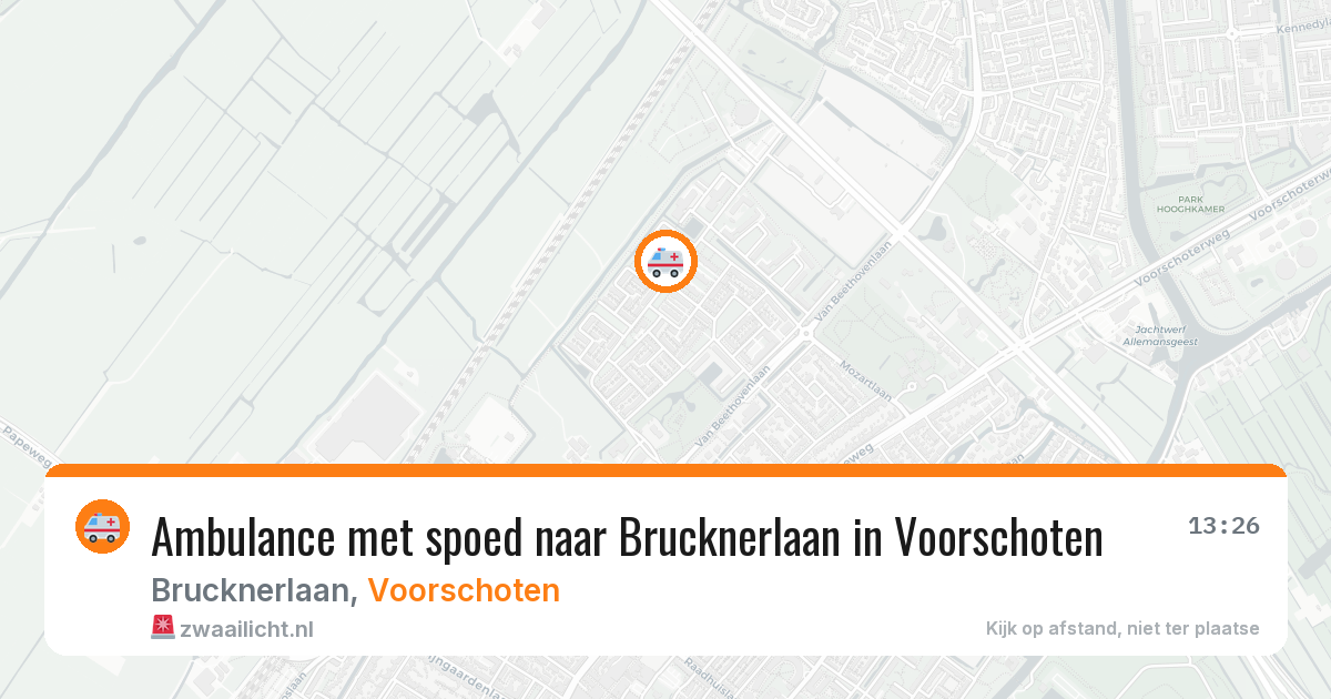 Ambulance met spoed naar Brucknerlaan in Voorschoten — 23 mei 2026