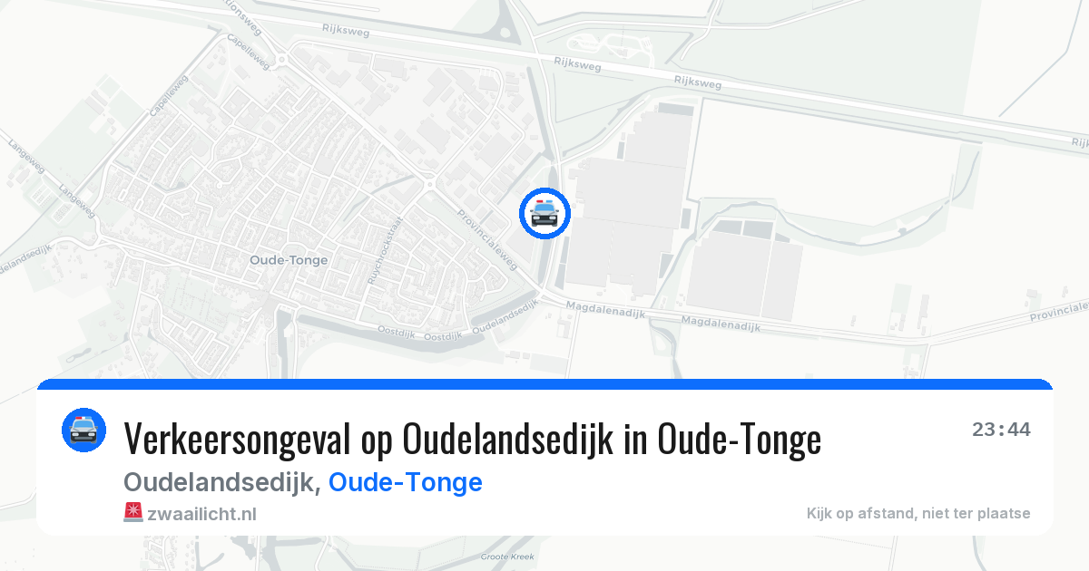 Verkeersongeval op Oudelandsedijk in Oude-Tonge — 9 jun 2026