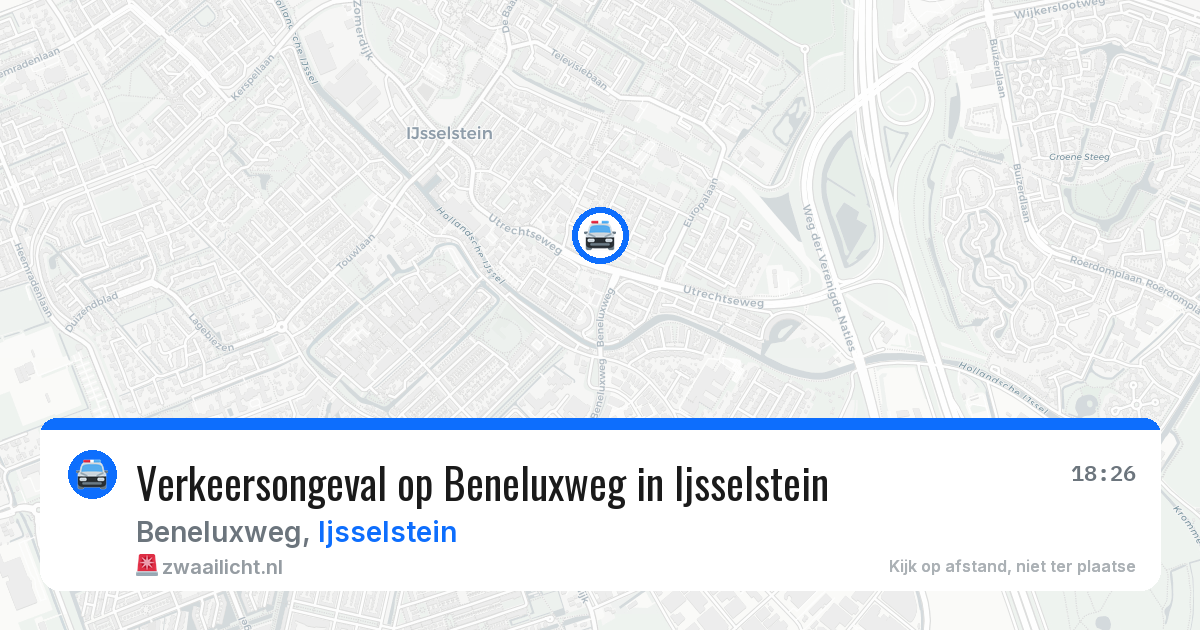 Verkeersongeval op Beneluxweg in Ijsselstein — 9 jul 2026