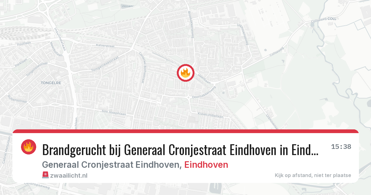 Brandgerucht bij Generaal Cronjestraat Eindhoven in Eindhoven — 16 mrt 2026