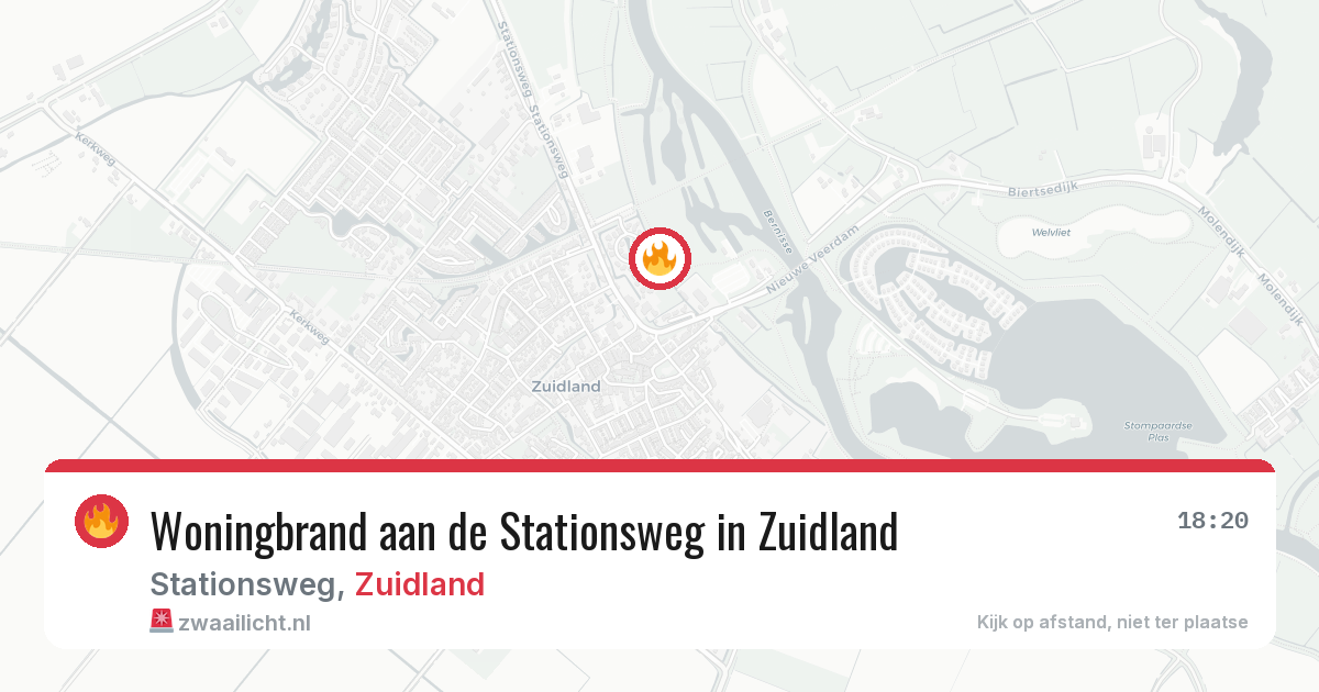 Woningbrand aan de Stationsweg in Zuidland — 6 aug 2026