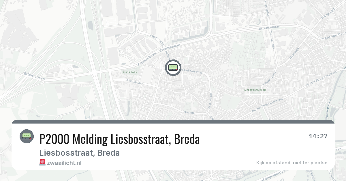 P2000 Melding Liesbosstraat, Breda — 10 mrt 2026