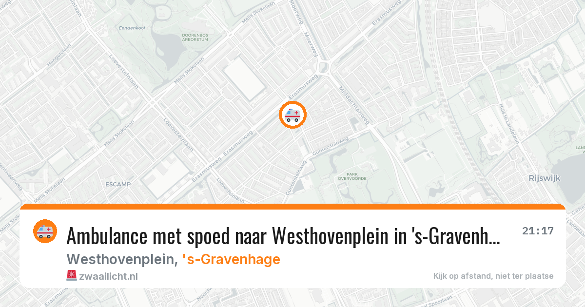 Ambulance met spoed naar Westhovenplein in 's-Gravenhage — 13 aug 2026