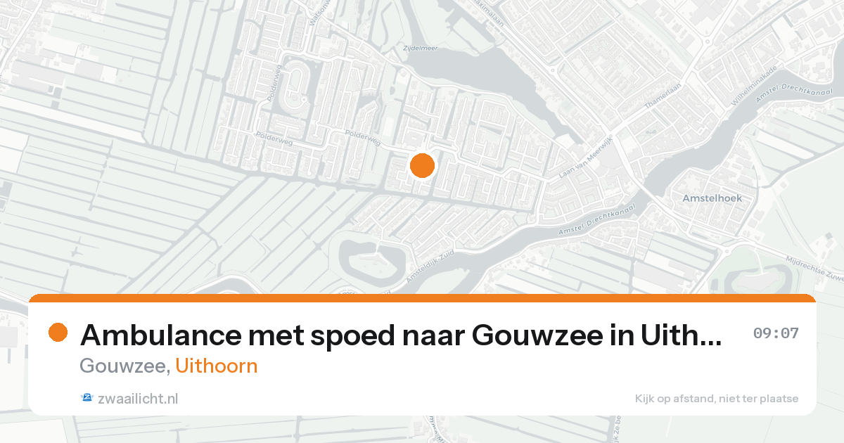 Ambulance met spoed naar Gouwzee in Uithoorn — 15 aug 2026