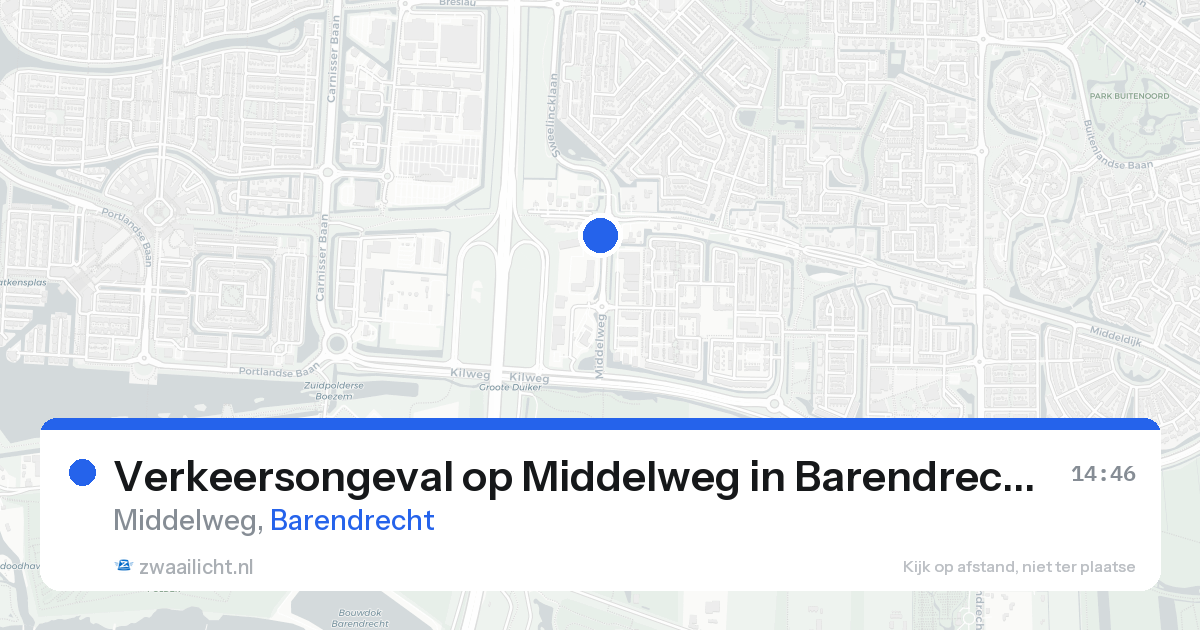 Verkeersongeval op Middelweg in Barendrecht — 17 aug 2026