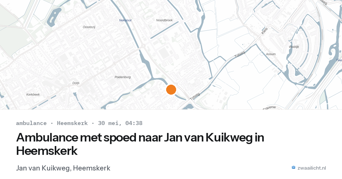 Ambulance met spoed naar Jan van Kuikweg in Heemskerk — 30 mei 2026