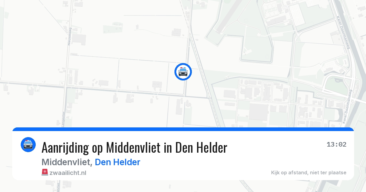 Aanrijding op Middenvliet in Den Helder — 10 jul 2026