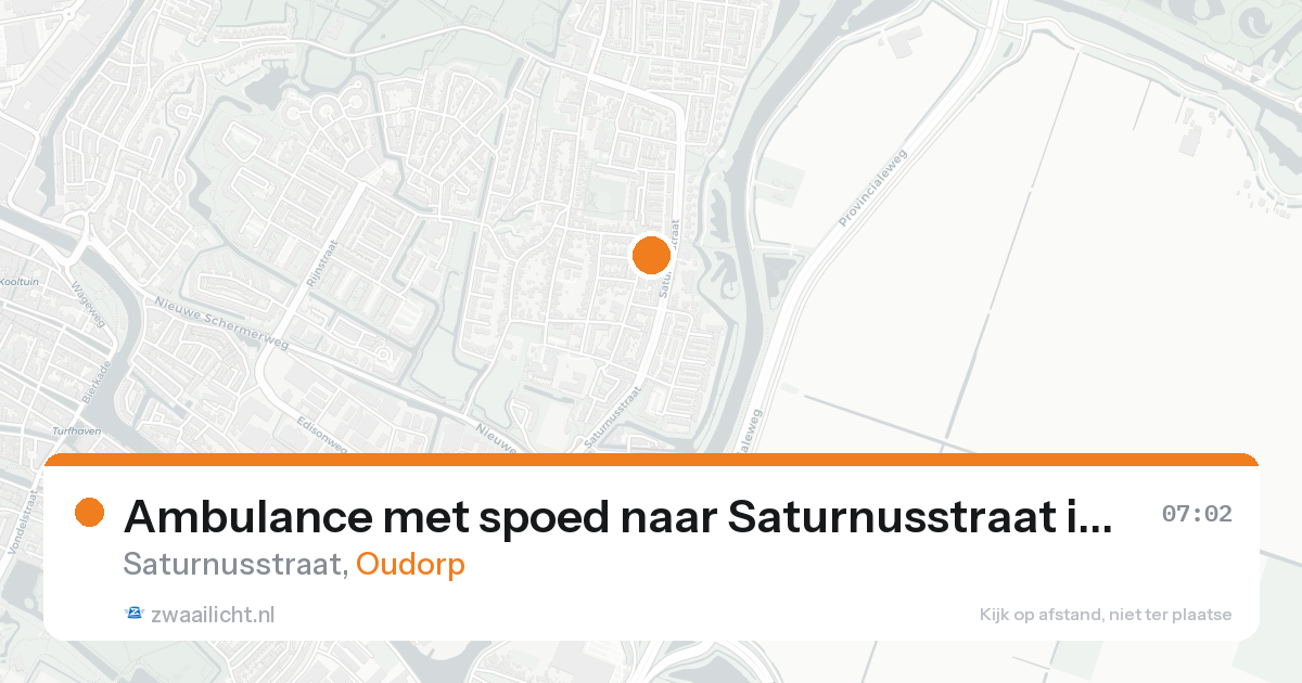 Ambulance met spoed naar Saturnusstraat in Oudorp — 17 aug 2026
