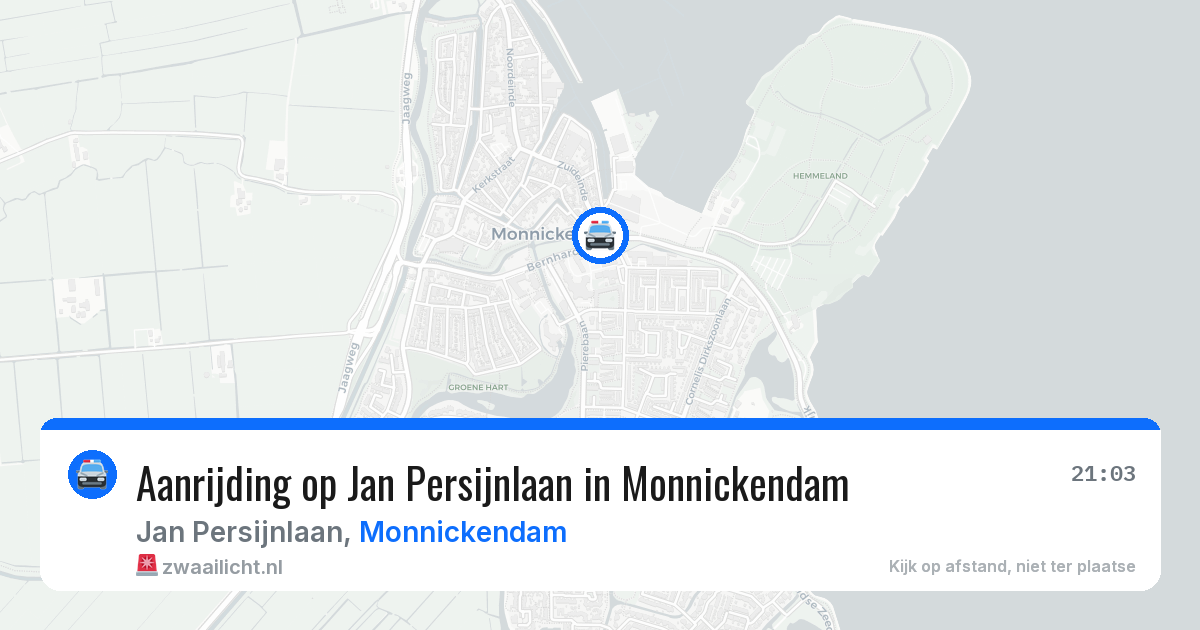 Aanrijding op Jan Persijnlaan in Monnickendam — 18 apr 2026