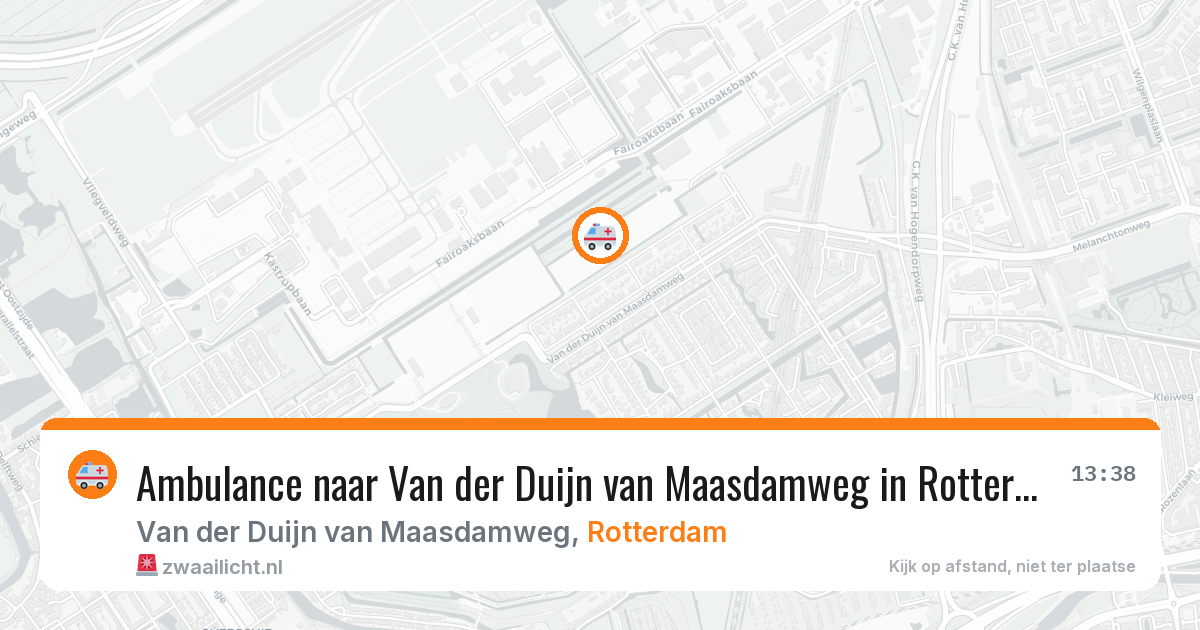 Ambulance naar Van der Duijn van Maasdamweg in Rotterdam — 13 aug 2026