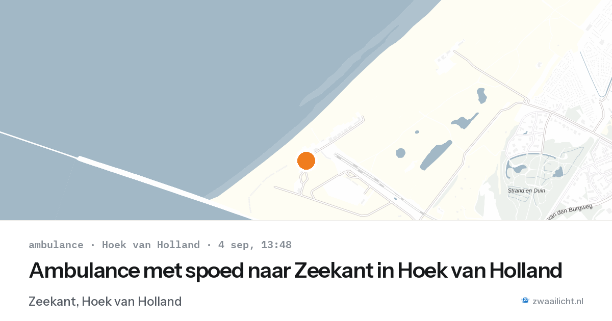 Ambulance met spoed naar Zeekant in Hoek van Holland — 4 sep 2026