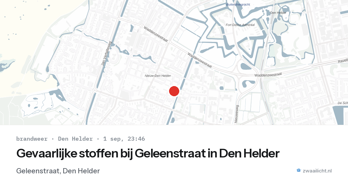 Gevaarlijke stoffen bij Geleenstraat in Den Helder — 1 sep 2026