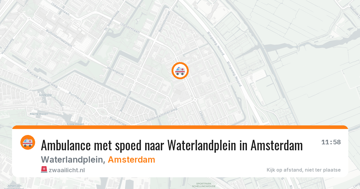 Ambulance met spoed naar Waterlandplein in Amsterdam — 25 mei 2026