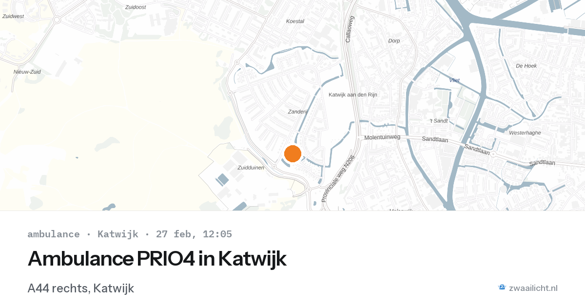 Ambulance PRIO4 in Katwijk — 27 feb 2026 | 🚨 Zwaailicht.nl