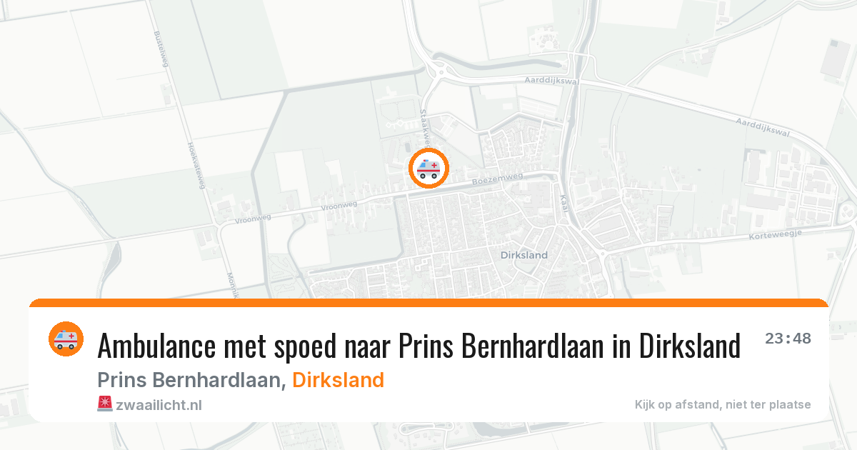 Ambulance met spoed naar Prins Bernhardlaan in Dirksland — 25 jun 2026