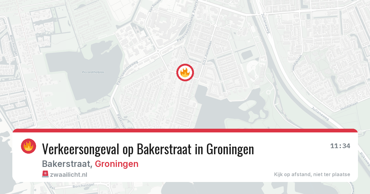 Verkeersongeval op Bakerstraat in Groningen — 12 jun 2026