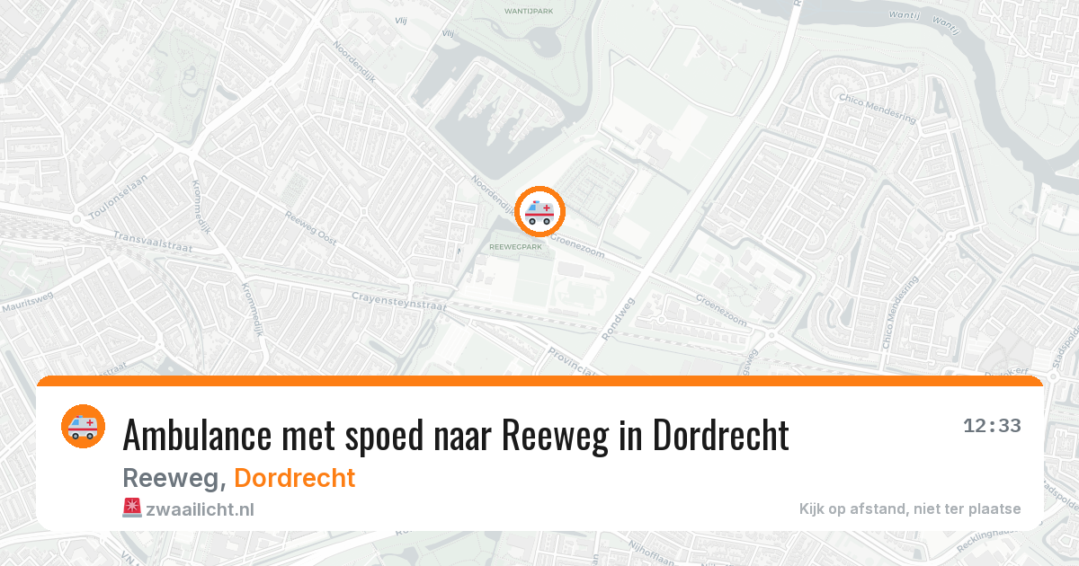 Ambulance met spoed naar Reeweg in Dordrecht — 22 jan 2026