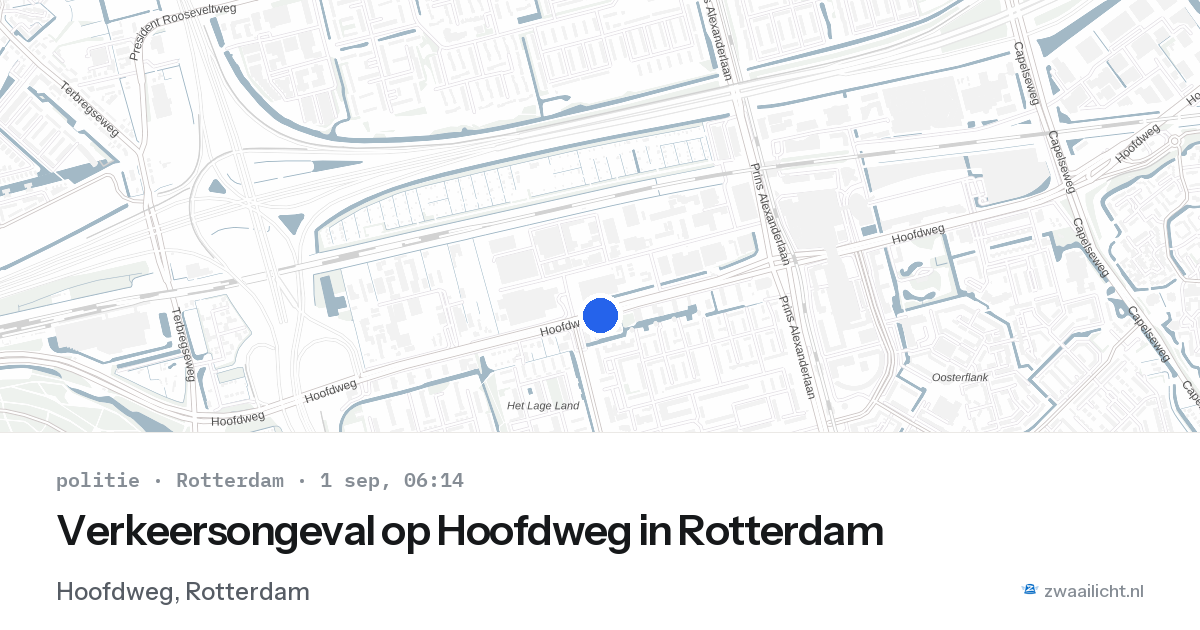 Verkeersongeval op Hoofdweg in Rotterdam — 1 sep 2026