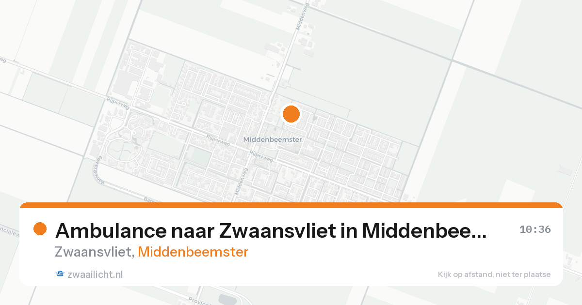 Ambulance naar Zwaansvliet in Middenbeemster — 15 aug 2026