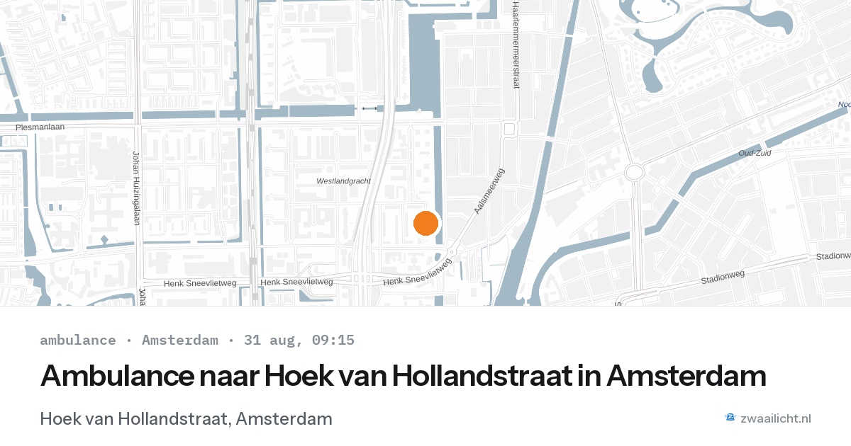 Ambulance naar Hoek van Hollandstraat in Amsterdam — 31 aug 2026
