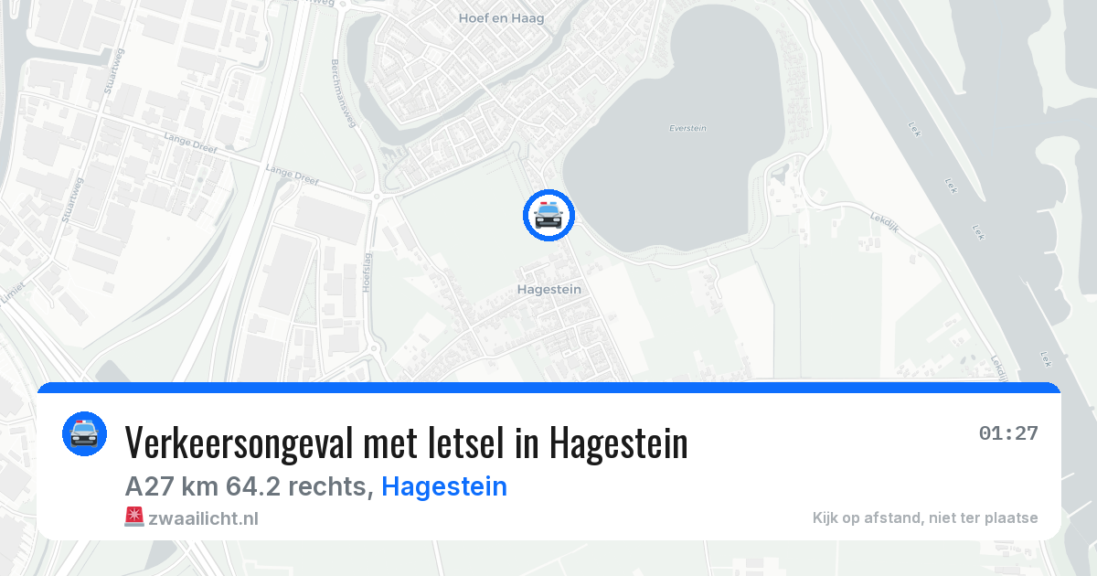 Verkeersongeval met letsel in Hagestein — 26 apr 2026