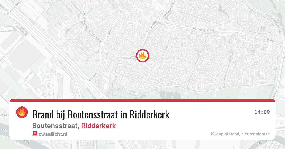 Brand bij Boutensstraat in Ridderkerk — 15 mei 2026