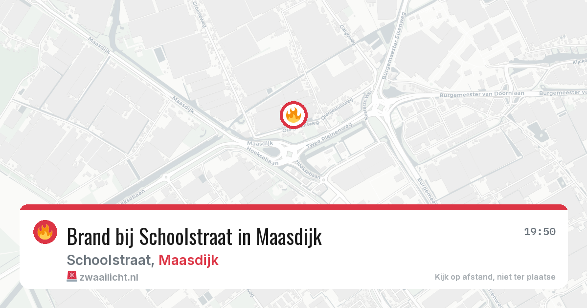 Brand bij Schoolstraat in Maasdijk — 19 apr 2026