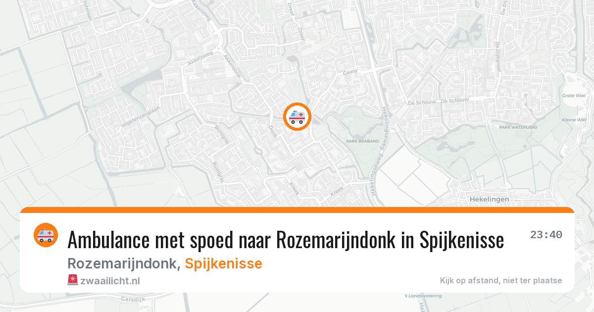Ambulance met spoed naar Rozemarijndonk in Spijkenisse — 20 jun 2026