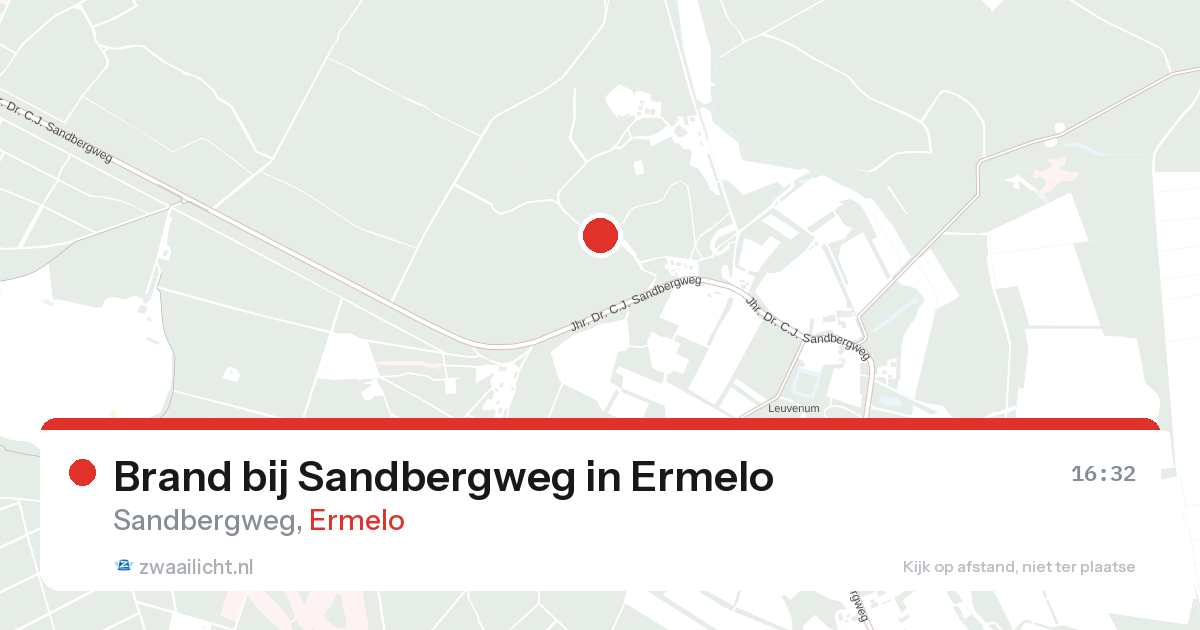 Brand bij Sandbergweg in Ermelo — 26 aug 2026