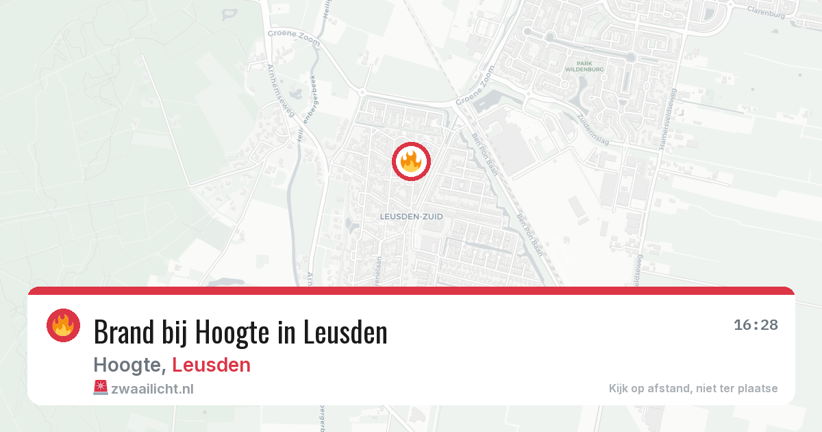 Brand bij Hoogte in Leusden — 26 jun 2026