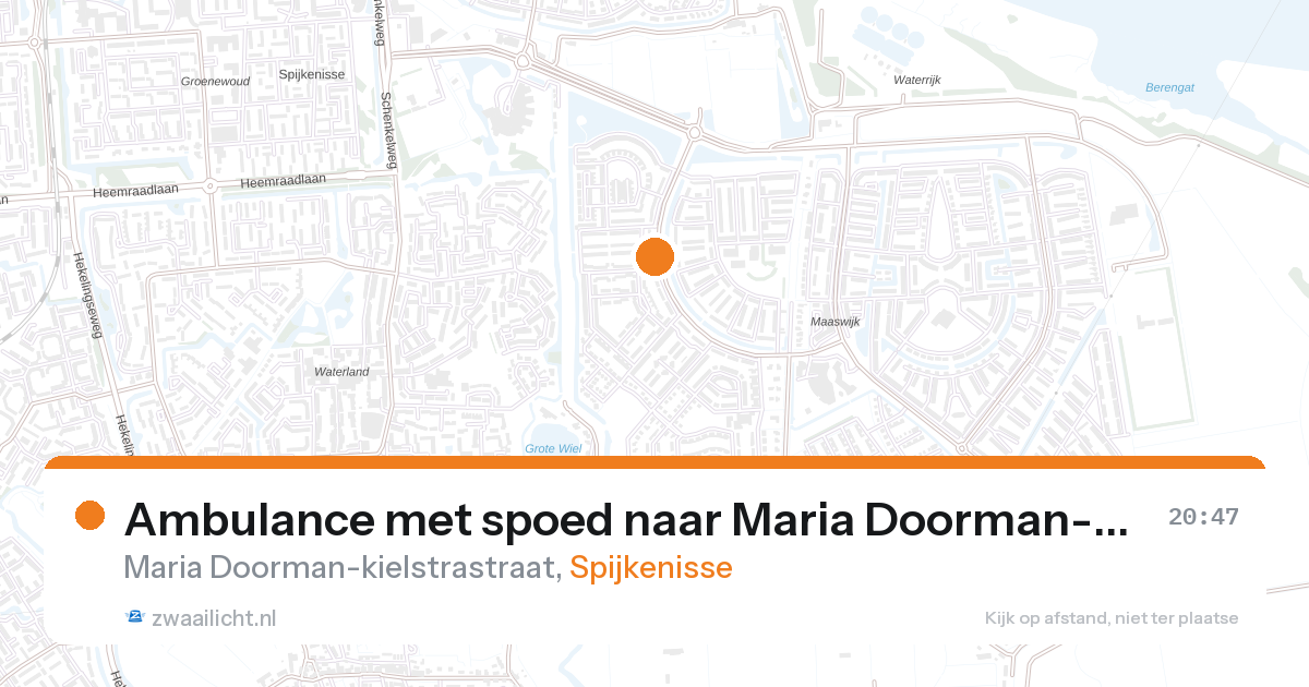 Ambulance met spoed naar Maria Doorman-kielstrastraat in Spijkenisse — 27 aug 2026